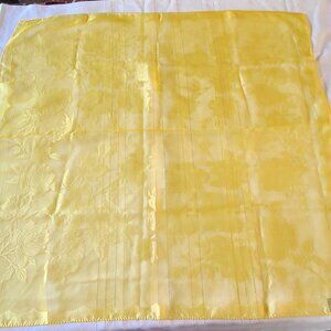 Vintage Beautiful Yellow Made in Japan Woven Nylon and Rayon Scarf. 25.5"x25"
